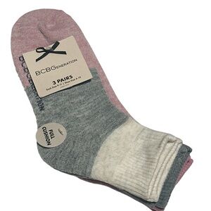 NWT, BCBGeneration Trio Socks in Pink and Gray.